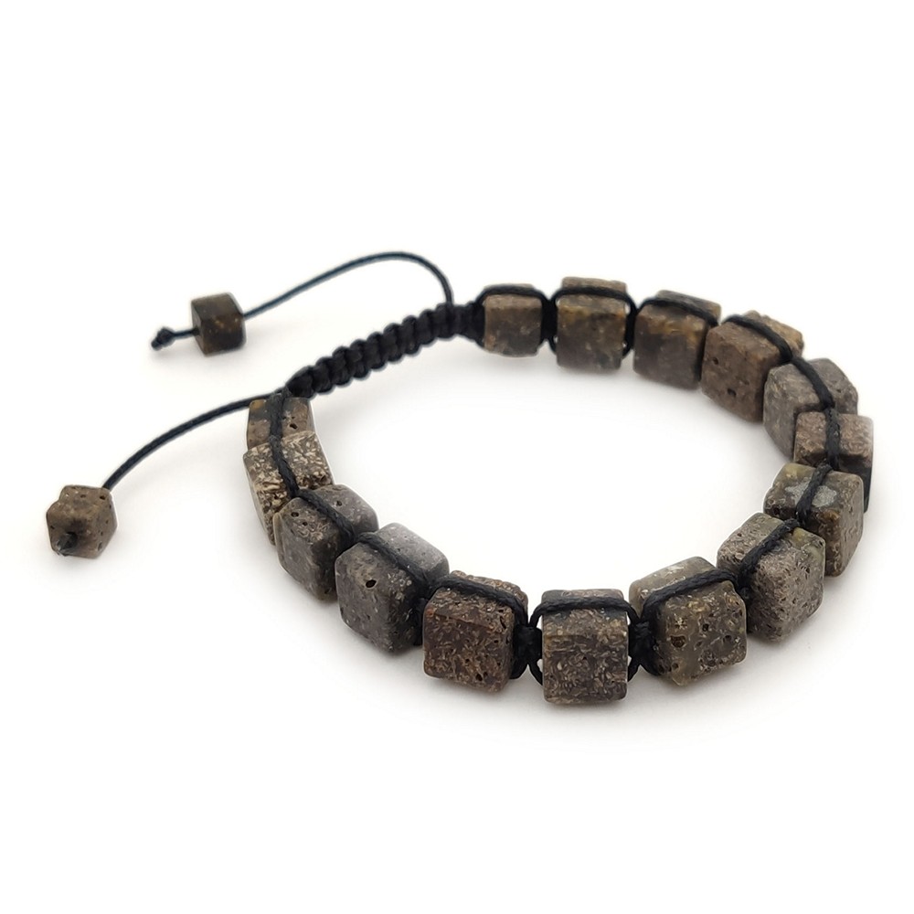 Браслет Шамбала "Куб" янтарь